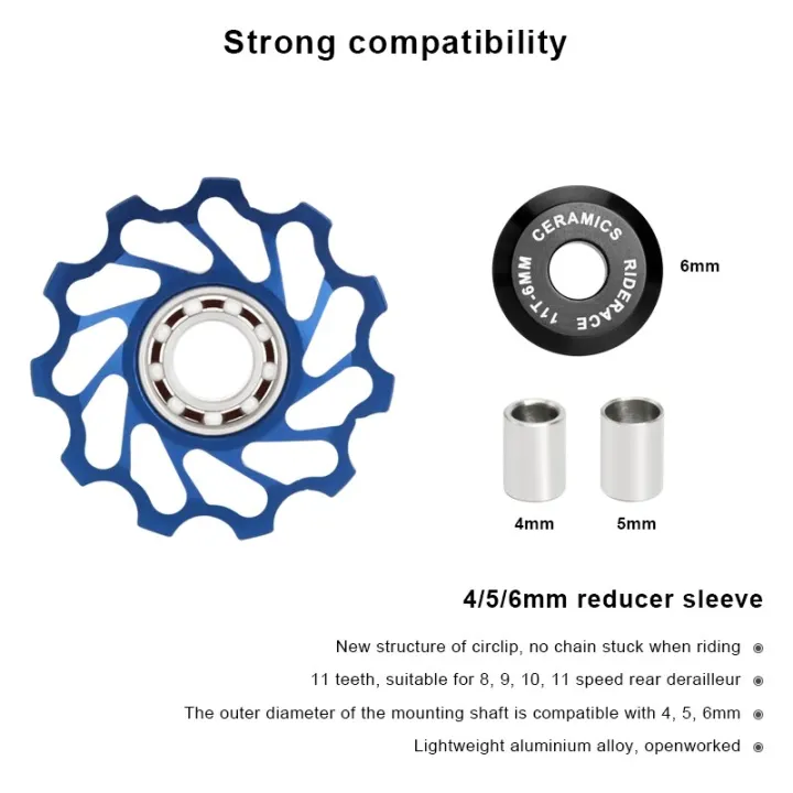 RIDERACE%20Bicycle%20Ceramic%20Rear%20Derailleur%20Pulley%20Wheel%20AL7075%2011T%20Guide%20Bearing%20Jockey%20Pulley%20For%20Road%20Bike%204mm%205mm%206mm%20MTB%20Part%20-%20Image%204