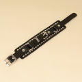 Black Leather Wristband Bracelet Cuff Goth Gothic Punk Bracelets Women Men Spikes Rivet Stud Bangle Cosplay Rock Unisex Jewelry.