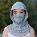 Summer Anti-UV Sunscreen Hat With Mask Shawl Breathable Ice Silk Pullover Cap Head Wrap Unisex Beach Cap For Outdoor Sports.