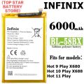 Infinix Hot 9 Play X680,Hot 10 Play X688,Hot 11 Play Mobile Battery Replacement BL-58BX Original Battery,Full Mah (6000) Battery,High Capacity and High Quality Battery,Comes With One Week Warranty. 