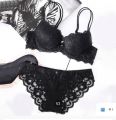 Bra & Panty Set Beige Lingerie Set Black Colour. 