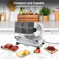 OSTBA Meat Slicer Electric Deli Food Slicer with Two Removable Stainless Steel Blades and Food Carriage, Adjustable Thickness Meat Slicer for Home, Food Slicer Machine for Meat, Cheese, Bread 150W. 