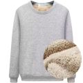 Men's Autumn Winter Fleece Lined Warm Top Korean Fashionable Long Sleeved Base Shirt Plush Casual Warm Underwear T-shirt. 