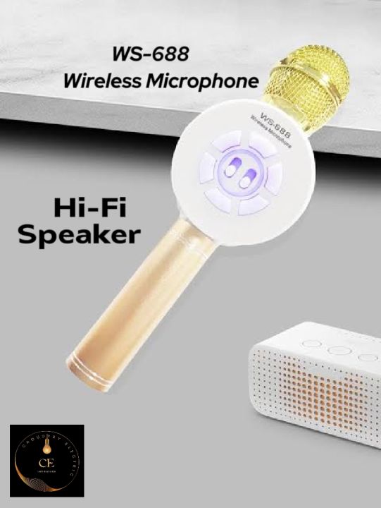 WS 688 Wireless Microphone Hi Fi Bluetooth Speaker With Voice Changer 