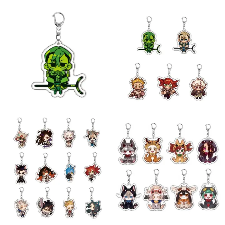 Anime GACHIAKUTA Zanka Rudo Enjin Acrylic Keychain Backpack Pendant Keyring Key Chain Decoration Ornament Props Fans