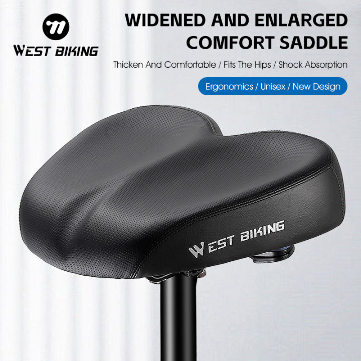WEST%20BIKING%20Comfortable%20Bicycle%20Saddle%20Double%20Shock%20Absorption%20Commuter%20Cycling%20Seat%20High%20Elastic%20Widen%20MTB%20Road%20Bike%20Cushion%20-%20Image%202