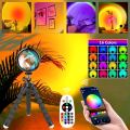 Sunset Strip 16 RGB Colour Changing LEDs - Tripod Projection Light with 360° Rotation for Photography/Parties/Home Decoration. 
