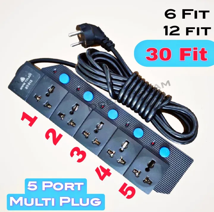 Multi Plug 🔌 / Electric Multiplug / 6 Fit - 12 Fit - 30 Fit Longer 5 ...