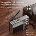 Retro All-Band Radio with Wireless Audio Connectivity, Solar & Multi-Mode Charging, Long-Lasting Battery & Multiple Play Modes. 
