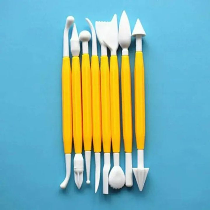 Definite Art Air Hardening Modelling White Clay with Modelling Sculpting Tools (8 Double Headed Tools)