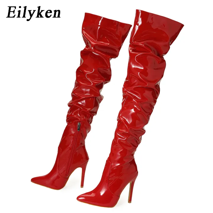 Eilyken%20Red%20Women%20Over%20The%20Knee%20Boots%20High%20Heels%20Patent%20Leather%20Solid%20Pointed%20Toe%20Stiletto%20Side%20Zipper%20Sapatos%20Femininos%20-%20Image%202