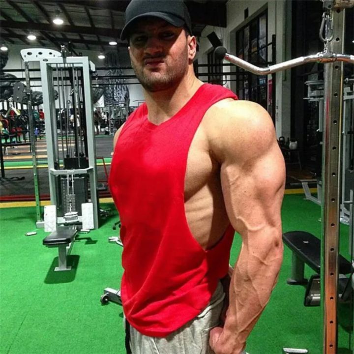 Plain%20Mens%20Running%20Vests%20Cotton%20Side%20Cut%20Off%20Sportswear%20Summer%20Gym%20Tank%20Tops%20Bodybuilding%20Sleeveless%20Shirt%20Fitness%20Clothing%20-%20Image%206