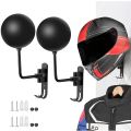 Wall Mount Helmet Holder Motorcycle Helmet Rack 180° Rotation Helmet Hanger With Hooks For Coats Caps Bike Baseball Rugby Helme.