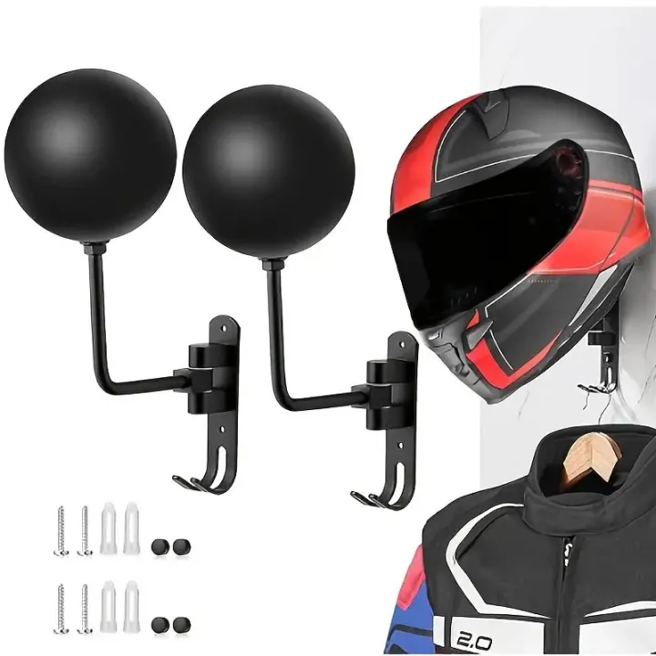 Wall%20Mount%20Helmet%20Holder%20Motorcycle%20Helmet%20Rack%20180%C2%B0%20Rotation%20Helmet%20Hanger%20With%20Hooks%20For%20Coats%20Caps%20Bike%20Baseball%20Rugby%20Helme%20-%20Image%204