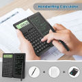 Solar Powered Scientific Calculator & 6 Inch Writing Tablet Foldable 10 Digit LCD Display For Office Student Teachers Accountant. 