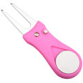 1PC Golf Divot Repair Tool With Ball Marker Pitch Mark Fork Golf Pitchfork Golf Accessories Foldable Divot Repair Tool.