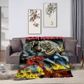 Band I-Iron M-Maidens Blanket Skin Friendly Comfort Warm Soft Plush Blanket Suitable Sofa Living Room Office Bedroom.