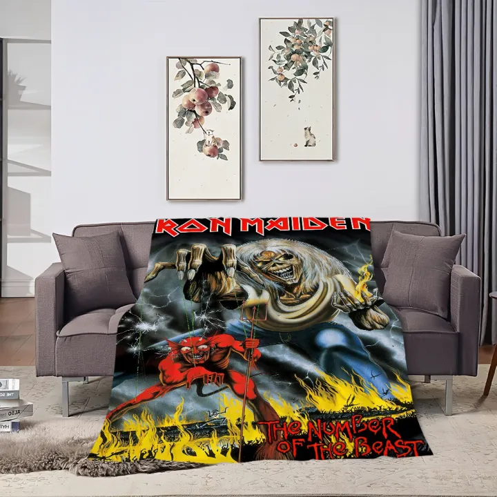 Band%20I-Iron%20M-Maidens%20Blanket%20Skin%20Friendly%20Comfort%20Warm%20Soft%20Plush%20Blanket%20Suitable%20Sofa%20Living%20Room%20Office%20Bedroom%20-%20Image%203
