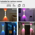 Double-head LED Night Light with Motion Sensor RGB Rechargeable Magnetic Wall Lamp Mood Ambient Light for Cabinet Hallway Stair. 