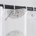 1 PC Lightweight Black Leaf Pattern Shower Curtain PEVA Plastic Waterproof Bathroom Curtain Bathroom Partition for Home. 