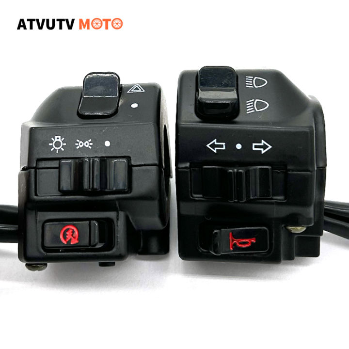 Universal Aluminum 7/8" 22mm Motorcycle Switches Handlebar Motorbike Horn Turn Signal Headlight Control Buttons