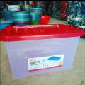 Multipurpose Rectangular Plastic Storage Box with Lid Stackable, BPA-Free, Large/Medium/Small Sizes. 