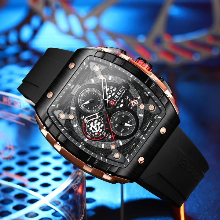 CURREN%20Top%20Brand%20Men's%20Watches%20Luxury%20Square%20Quartz%20Wristwatch%20%20Waterproof%20Luminous%20Chronograph%20Watch%20for%20Men%20Date%20Clock%20-%20Image%205
