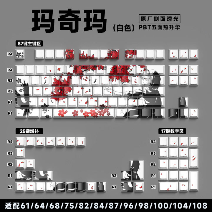 Sakura%20Macchima%20Chain%20Arc%20Girl%20Keycap%20Original%20Factory%20Height%20Side%20Engraving%20Backlit%20Pbt%20Mechanical%20Keyboard%20Caps%20-%20Image%204