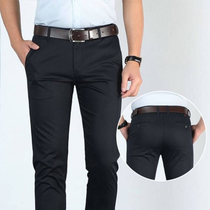 Plus%20Size%20Men's%20Straight%20Cut%20CEO%20Formal%20Pants%20Loose%20Elastic%20Business%20Trousers%20Casual%20Pant%20Seluar%20Slack%20Lelaki%20Office%20Wear%20-%20Image%204