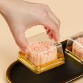 50pcs Clear Plastic Mini Cake Box Set  Baking and Kitchen Tools, ldeal for Camping, Dining, Restaurants and Bakeries. 