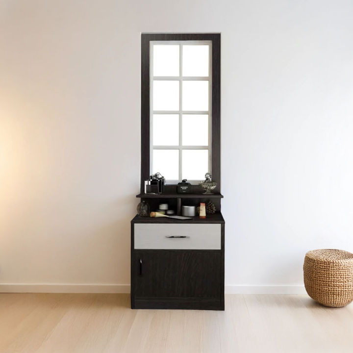 ROCOCO Special Black & White Dressing Table with Shelf Rack 2 Large Storage Chamber