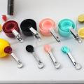 4/8PCS/Set Plastic Measuring Cup Measuring Spoon Stainless Steel Handle With Graduated Measuring Baking Tools Outdoor Tableware.