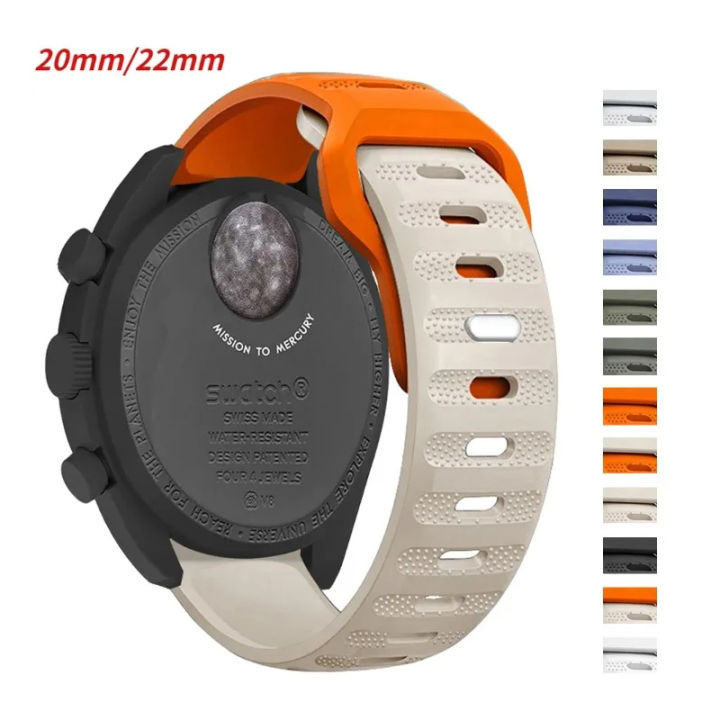 20mm 22mm Silicone Strap for Omega X Swatch Joint MoonSwatch Planet Band Quick Release Sport Bracelet for Samsung Galaxy Watch 5