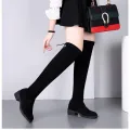 2024 Heightened Suede Long Boot Women Autumn/winter New Bottomed High Boot Elastic Fashion Boot Woman Shoes Knight. 
