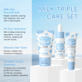 Deep Hydration Milk Skincare Set Softening Serum Gentle Eye Cream Radiant Moisturizing Glowing Trio. 