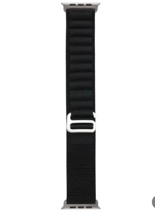 Black Alpine Loop Nylon Strap for Watch – 49mm/45mm/44mm/42mm – Compatible with Ultra, Series 9 to 3 (Strap Only)