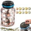 1PC Electronic Piggy Bank Counter Coin - Digital LCD Counting Coin, Money Saving Box Jar, Coins Storage Box For USD EURO.