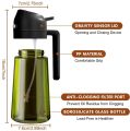 470ML/16oz Light-Blocking Dark Oil Sprayer for Cooking 2 in 1 Olive Oil Dispenser Bottle for Kitchen Dark Green Glass Oil Bottle. 