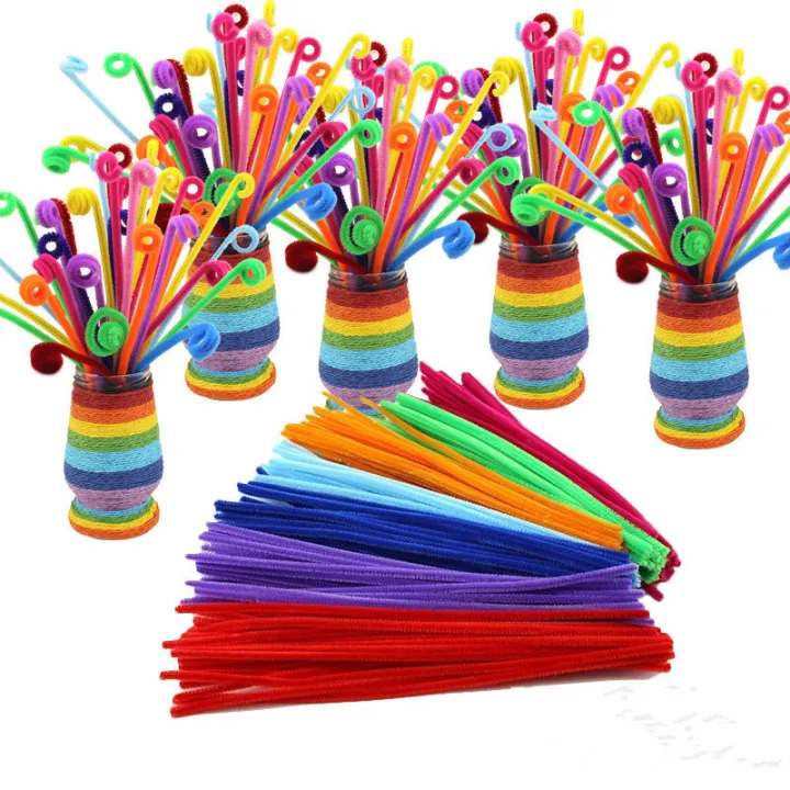 50/100pcs%2030cm%20Chenille%20Stems%20Pipe%20Cleaners%20Kids%20Plush%20Educational%20Toy%20Colorful%20Pipe%20Cleaner%20Toys%20Handmade%20DIY%20Craft%20Supplies%20-%20Image%203