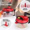 Green Star Quick Hand Mixer/Blender, Onion Chopper Food Chopper - Hand Crank Food Processor With Egg Separator For Chopping Peppers, Vegetables, Nuts, Fruits, Salads, Red Manual chopper/Mixer Blender. 