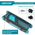 LIBRATON 8 in 1 Folding Allen Wrench Set Metric Allen Key Set Tool Or Folding Tamper Proof Torx Key Set Portable Star Wrench Kit. 