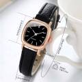 Fashion Minimalism Small Square Women Watches Leather Strap Quartz Watch for Womens Clock Reloj Mujer（Without Box）. 