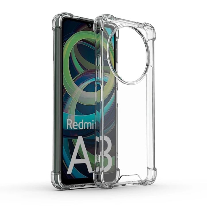 Redmi A3 Case Transparent Shockproof Back Cover For Redmi A3 Bumper Case - Premium Quality