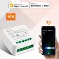 Homekit 16A WiFi Smart LED Light Switch Module Wireless Siri Voice Control Relay Breaker Work With Apple Home Kit Alexa Google. 