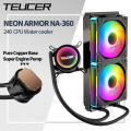 Teucer 240 360 Water Cooling CPU Cooler ARGB Fan Liquid Heatsink Integrated Radiator for Intel LGA 1700//1200/1150 2011 AM4 AM5. 