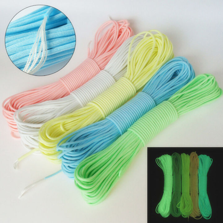 Florescence Rope Luminous Paracord 9 Core 4mm Outdoor Fluorescent Rope Noctilucence ...