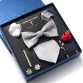 Men's Tie Set Luxury Gift Box Silk Tie Necktie Set 8pcs Inside Packing Festive Present Cravat Pocket Squares Holiday Gift Men. 