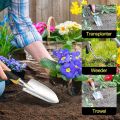 Nuoshen 5 Piece Gardening Tool Set, Heavy Duty Aluminum Garden Hand Tools, Small Trowel, Rake, Weeder, Spade, Cultivator, Digging Planting Weeding Farming Seeding Garden Tools Kit for Women, Family, Gardeners. 