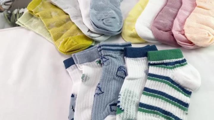5Pairs/Lot Summer Children Socks Boys Girls Baby Fashion Cotton Solid Wild Soft Breathable Kids Casual Mesh Socks For 1-8Years