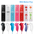 1 pair Wii Nunchuck Controller Set Motion Plus Remote Controller Wii Remote Controller Gamepad for Nintendo Wii Games Control. 